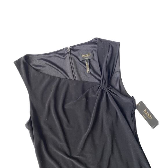Laundry By Sheli Segal Black Dress Cocktail Gown Sleeveless Sheath Dress size 2 - Picture 6 of 11